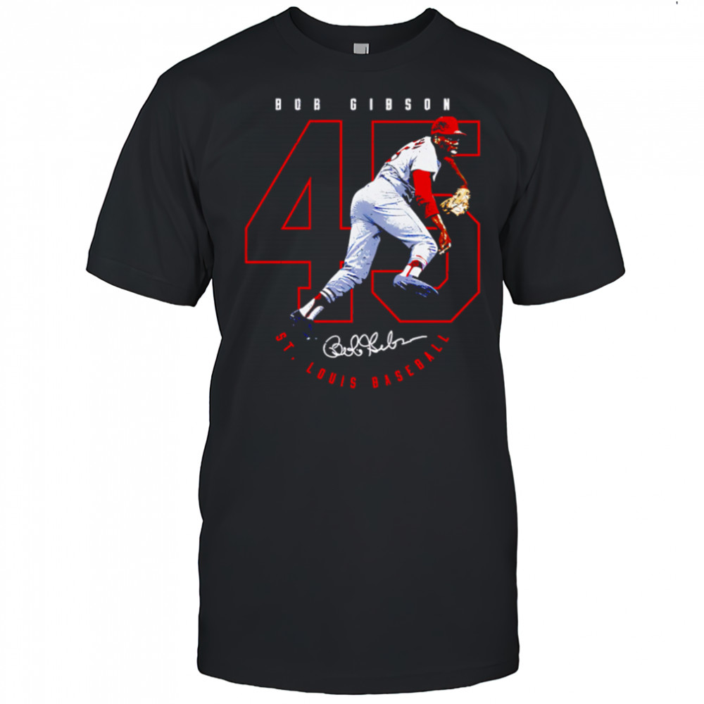 Bob Gibson St. Louis Number Outline shirt