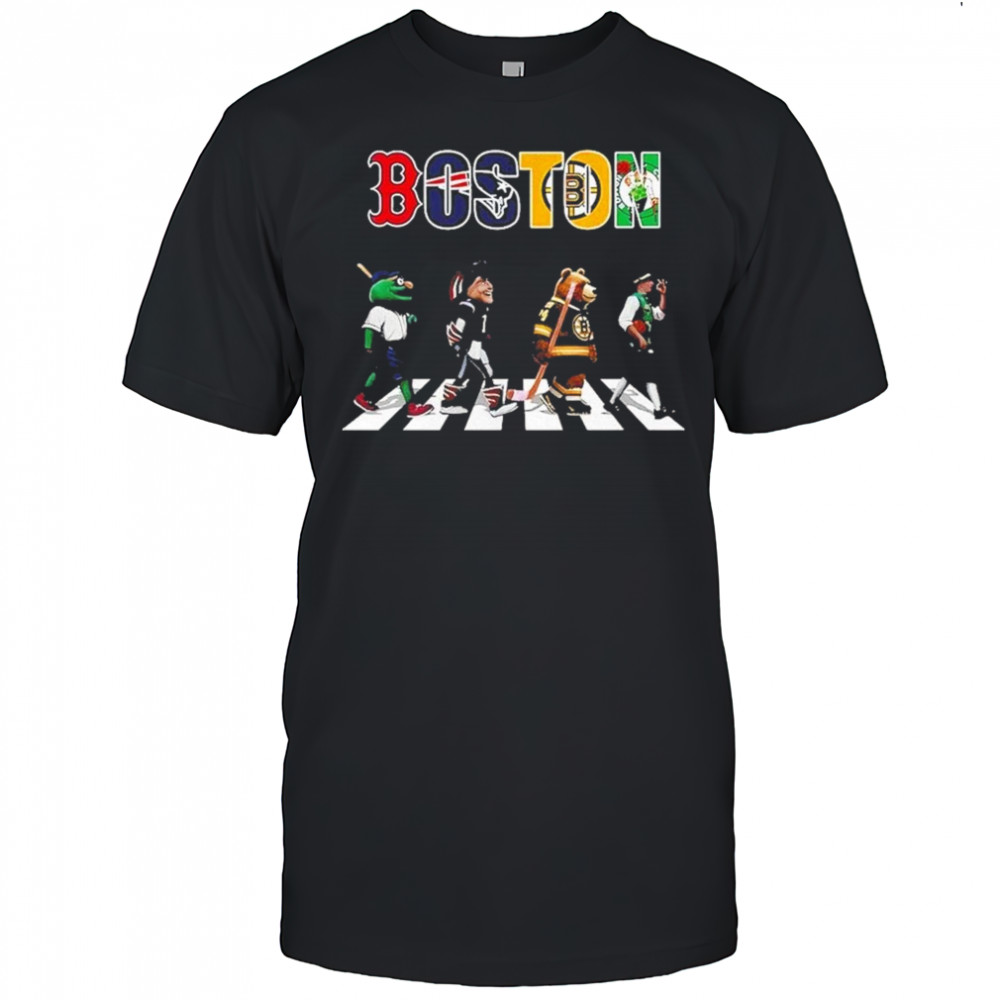 Boston Sports Team Logo Mascot Abbey Road 2025 Shirt