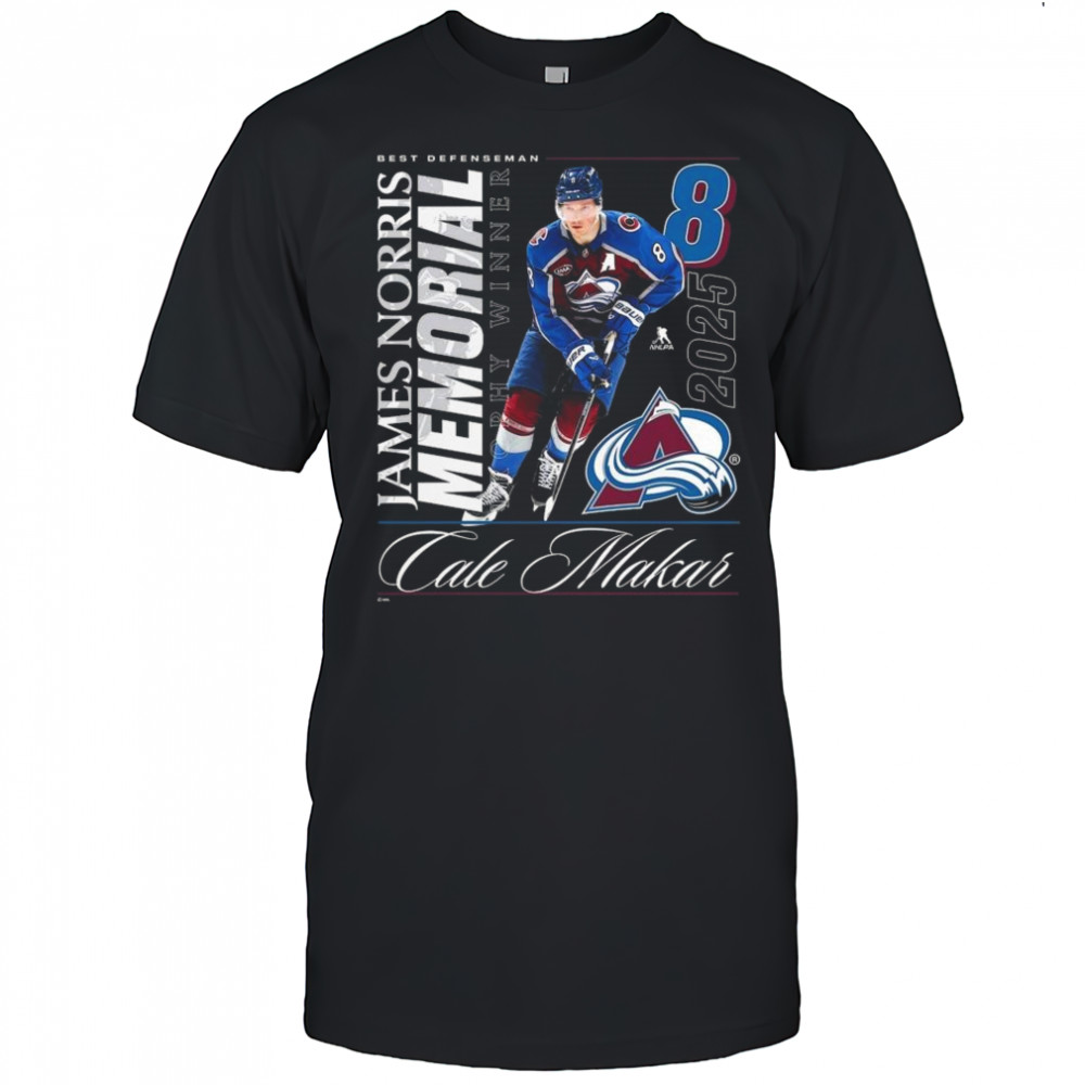 Cale Makar Colorado Avalanche 2025 Norris Trophy Winner Shirt