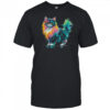 Cat Men Women Colourful Watercolour Cat Lover Animal Design shirt
