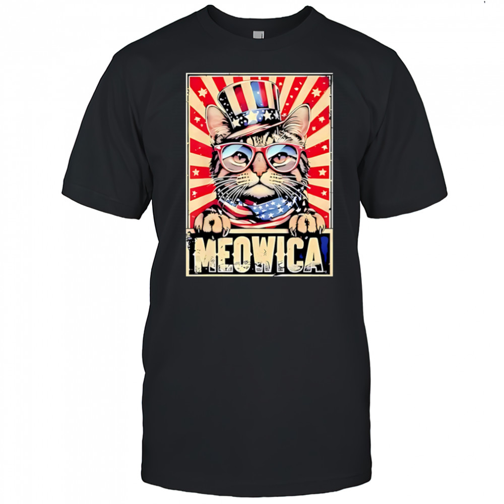 Cat meowica 4th of july shirt