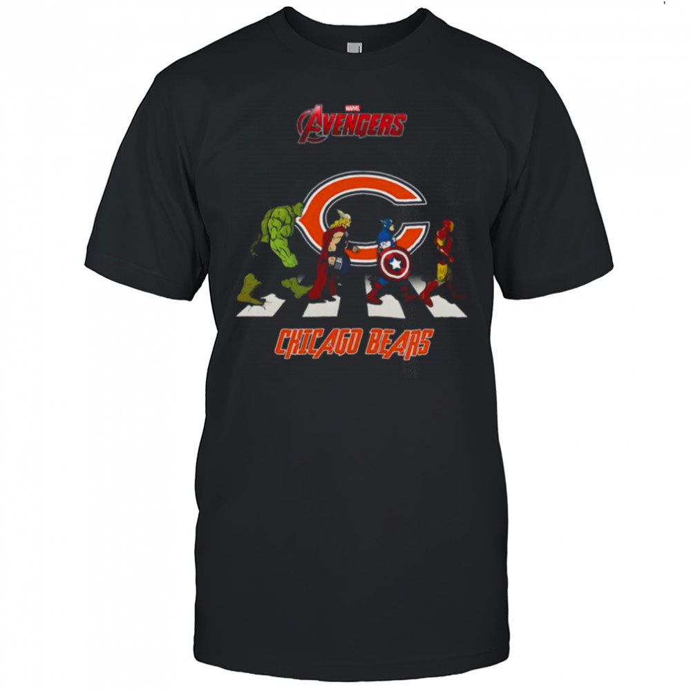 Chicago Bears Marvel Avengers abbey road shirt