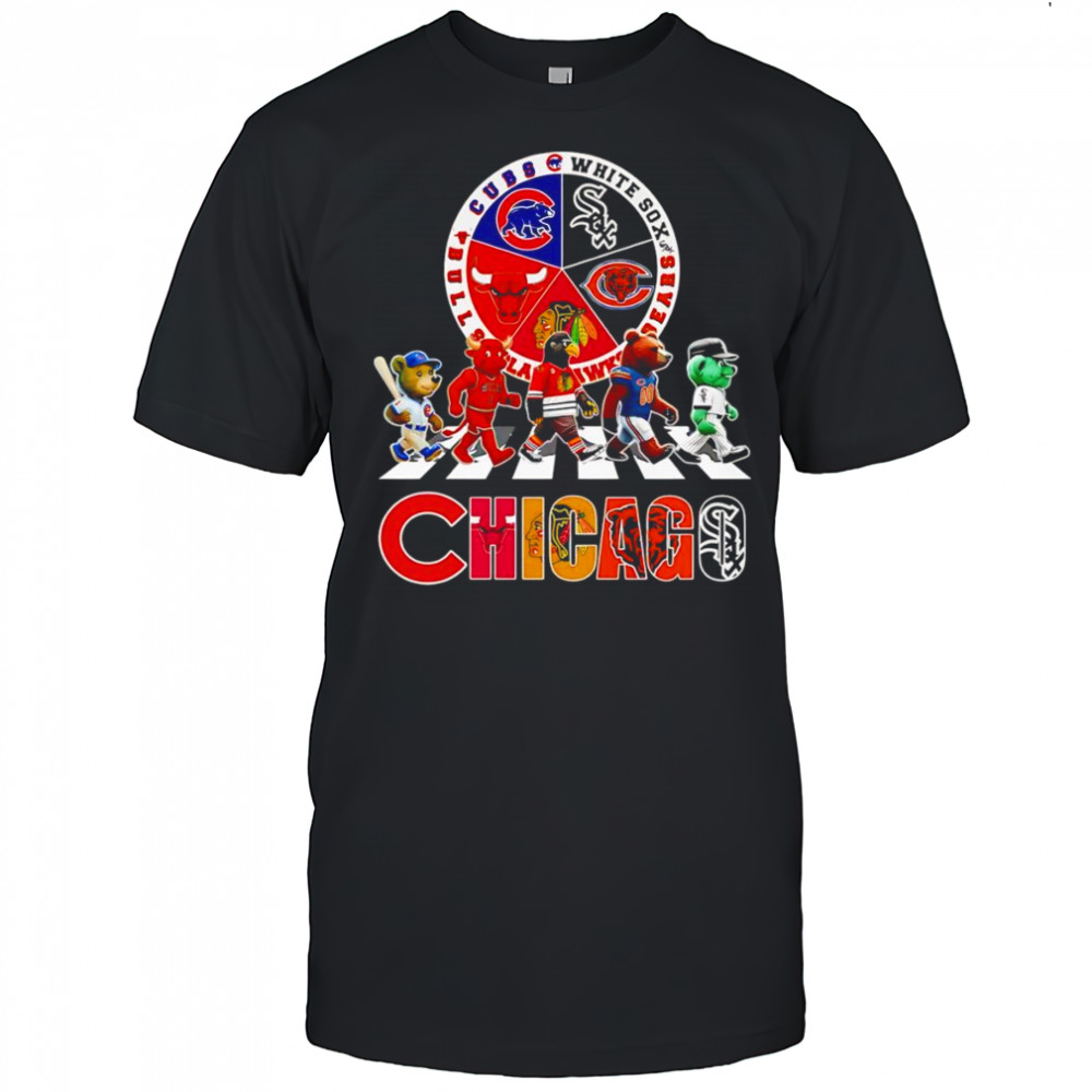 Chicago sports mascot Abbey Road logo shirt