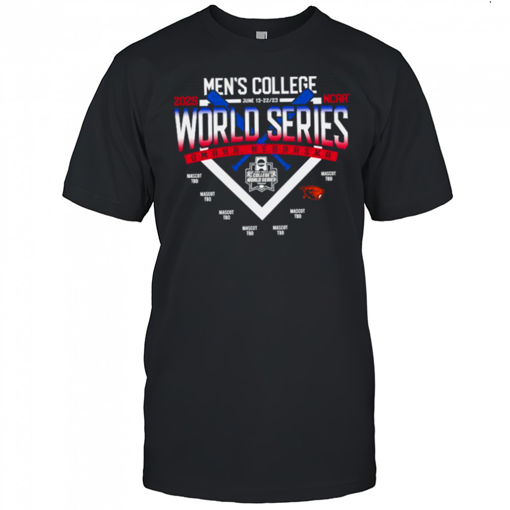 College World Searies 8 Team Tee with Beaver 2025 shirt