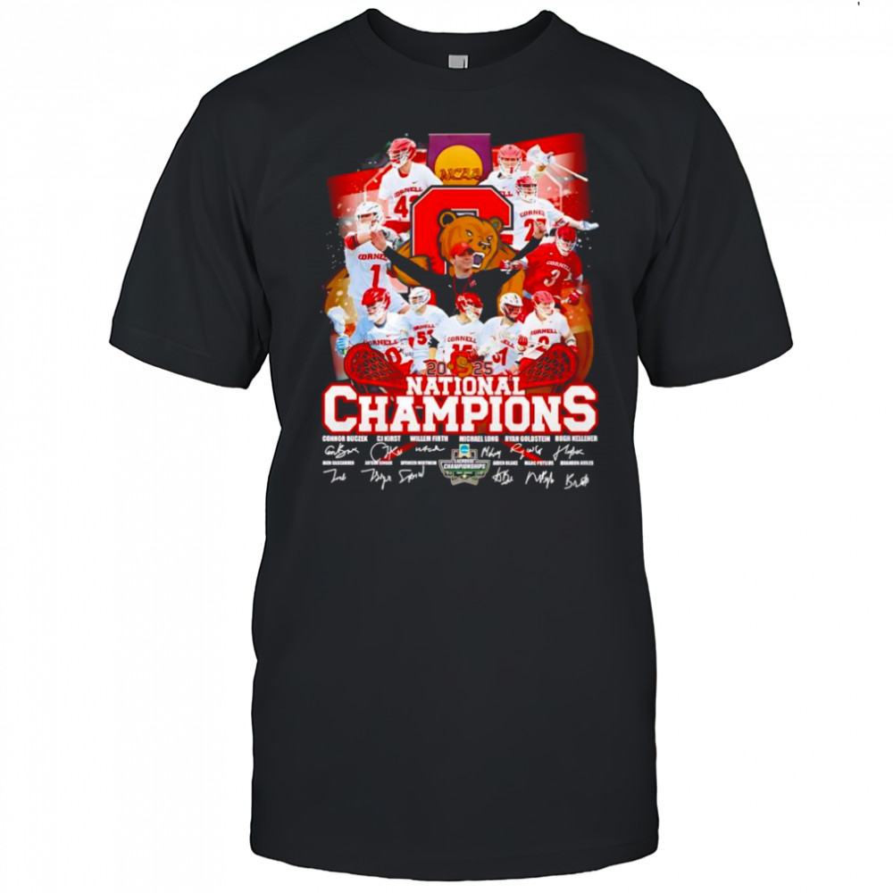 Cornell lacrosse 2025 National Champions signature shirt