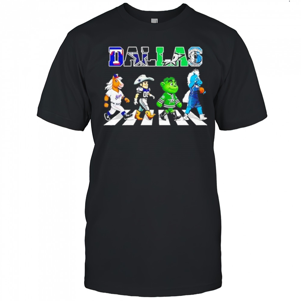 Dallas Sports Team Logo Mascot Abbey Road 2025 Shirt