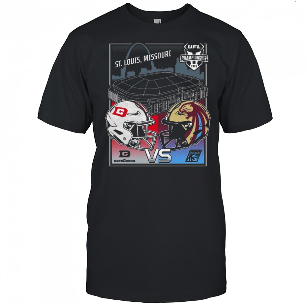 DC Defenders Vs Michigan Panthers UFL 2025 Championship Matchup St. Louis Missouri Head To Head Helmet Shirt