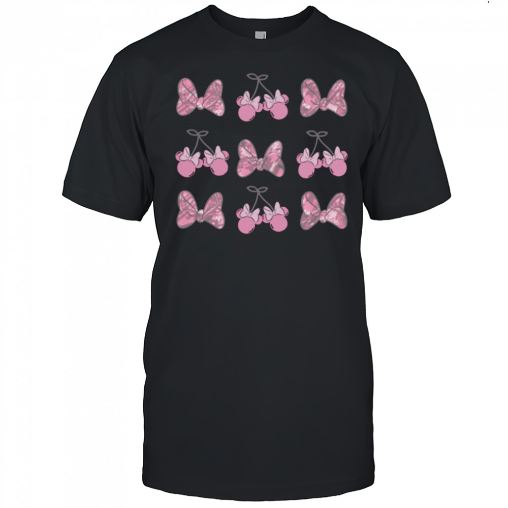 Disney Minnie Mouse Pink Camo Retro Bow Grid shirt