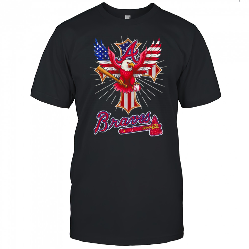 Eagle baseball Atlanta Braves American flag shirt