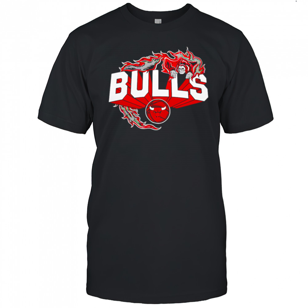 Flaming Grim Reaper Chicago Bulls logo shirt