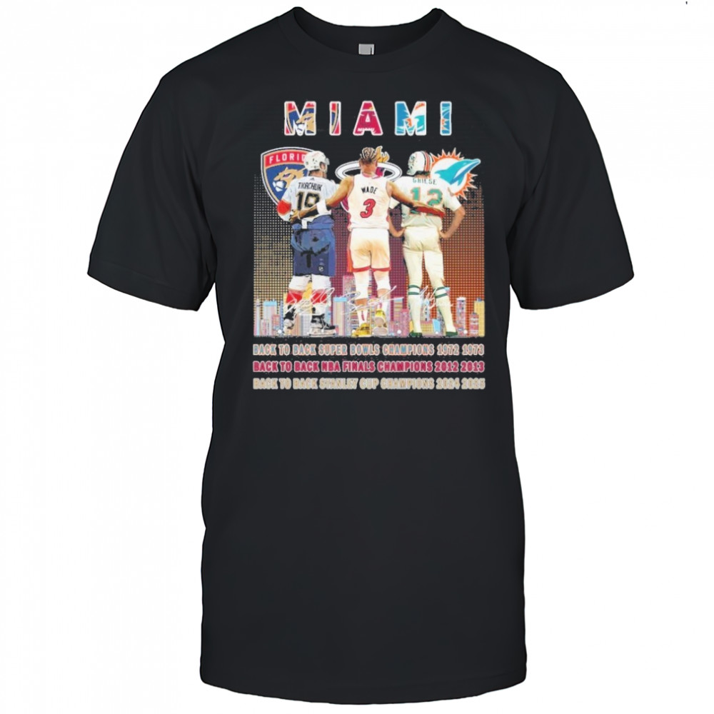Florida Panthers x Miami Heat x Miami Dolphins Signature Unisex T-Shirt