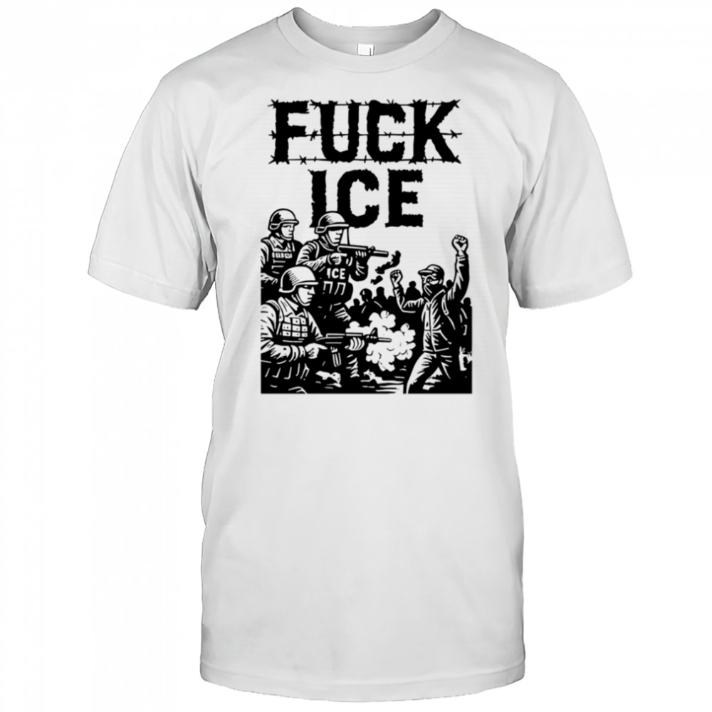 Fuck Ice Barbed Wire Protest Immigration Rights Graphic shirt