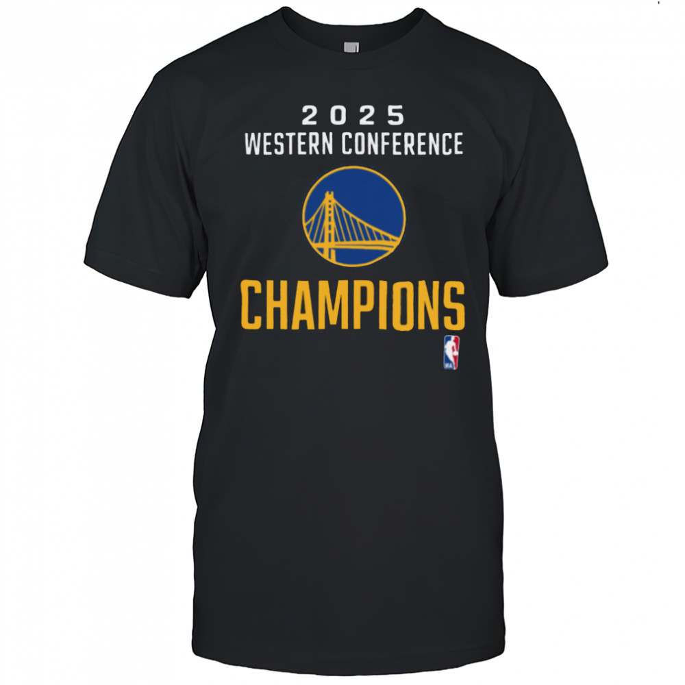 Golden State Warriors Fanatics 2025 NBA Western Conference Champions Locker Room T Shirt