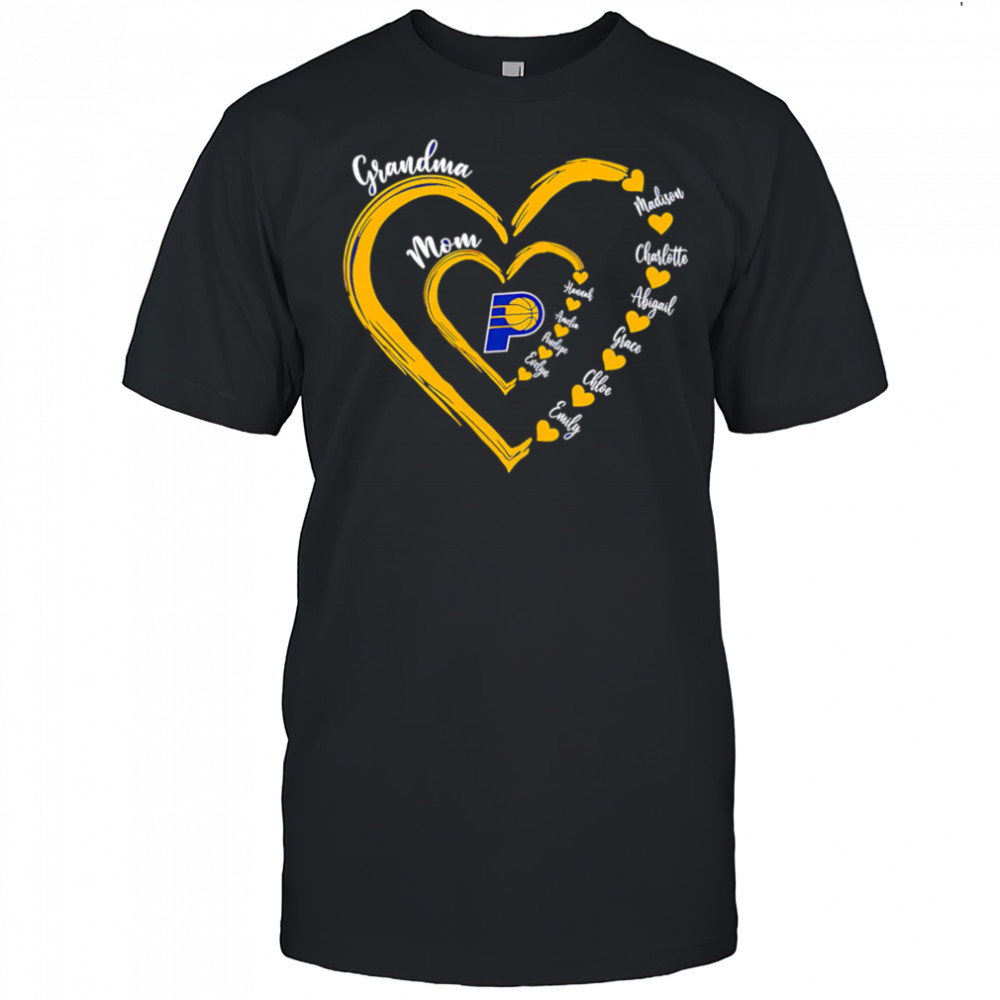Grandma Mom Indiana Pacers heart shirt