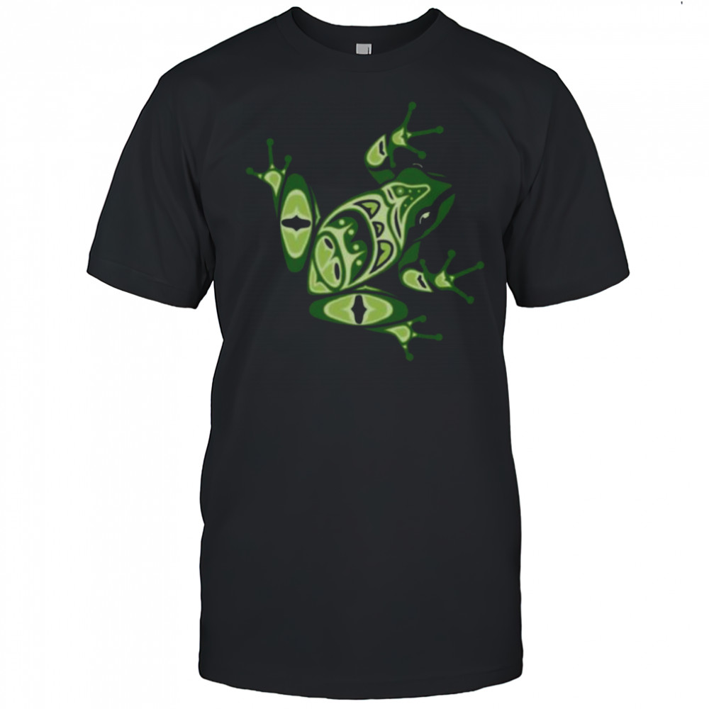 Green Frog Pacific Northwest Native American Indian Style Shirt