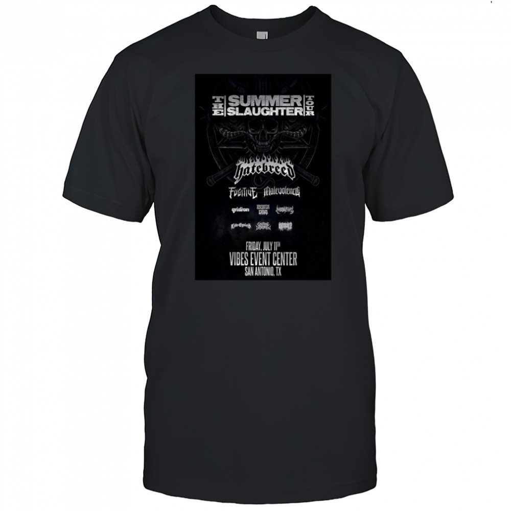 Hatebreed Texas Jul 11 2025 San Antonio Tour Poster T-Shirt