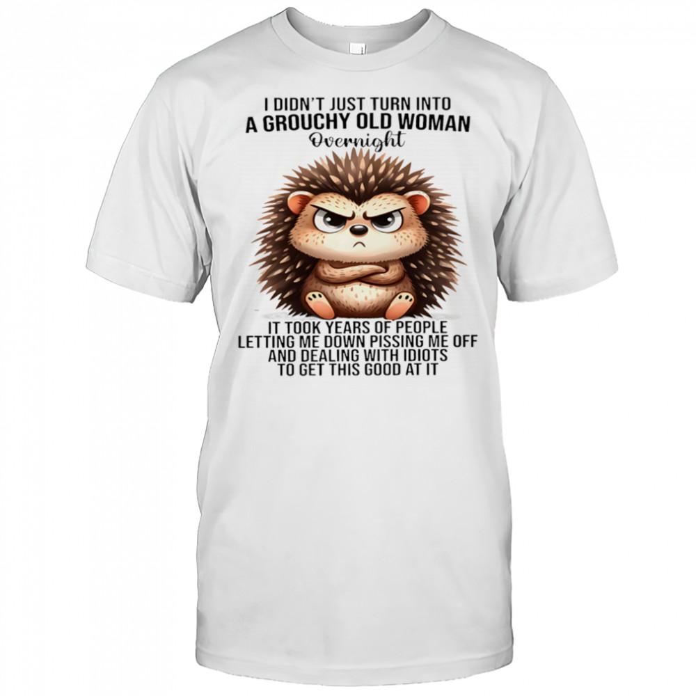 Hedgehog I didn’t just turn into a grouchy old woman overnight it took years of people letting me down shirt