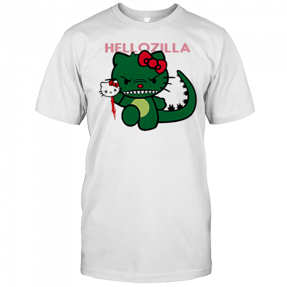 Hellozilla hello kitty godzilla shirt