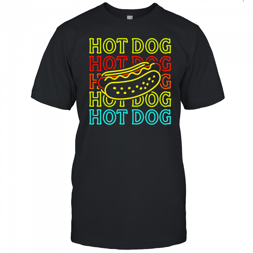 Hot Dog Fashion Neon Design shirt
