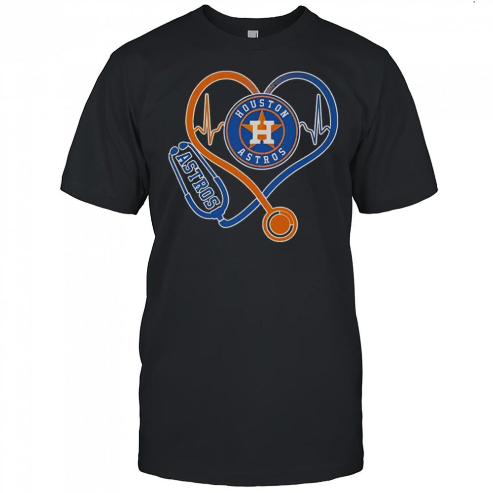 Houston Astros Caring Hearts Nurse Stethoscope T-Shirt