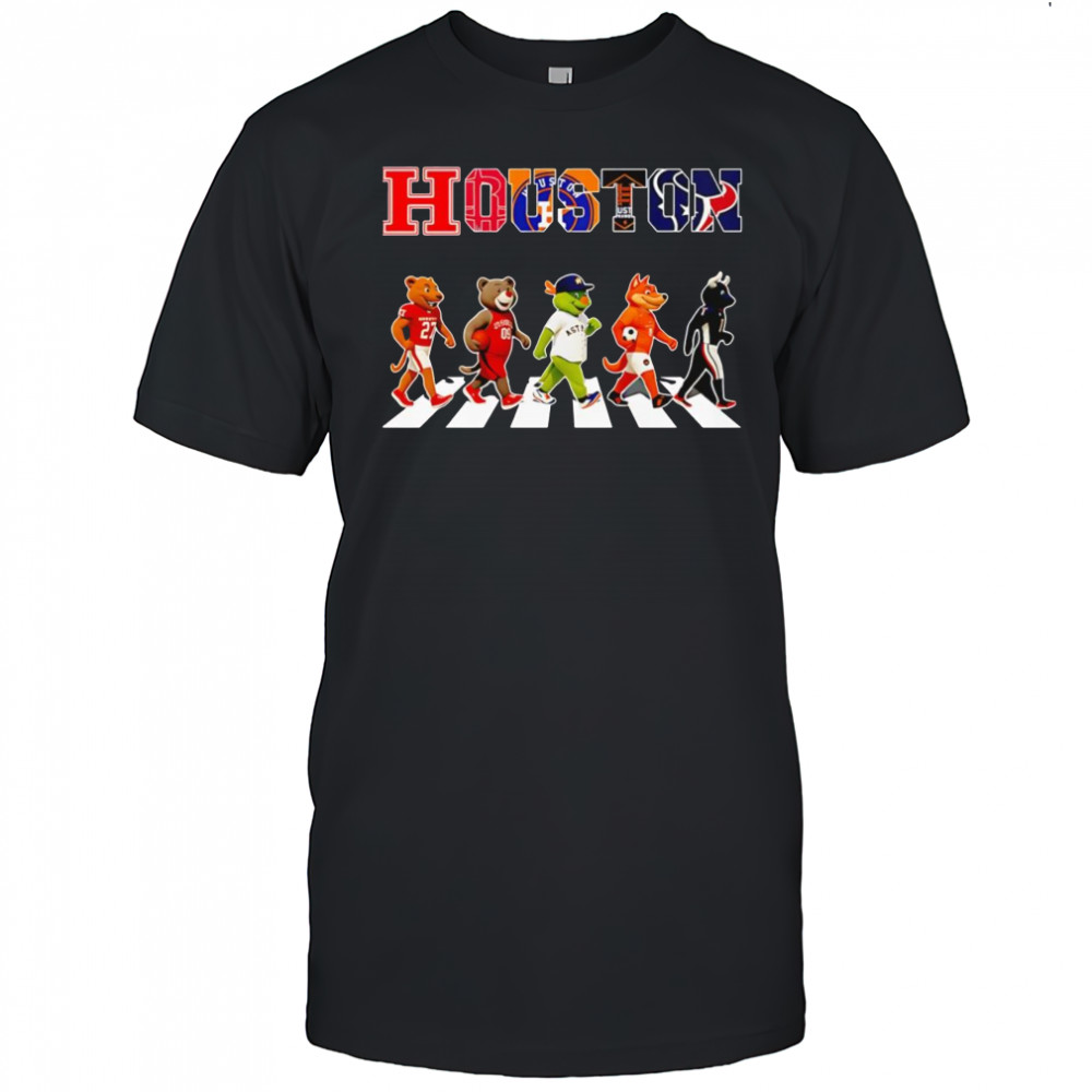 Houston sports chibi mascot cross road shirt