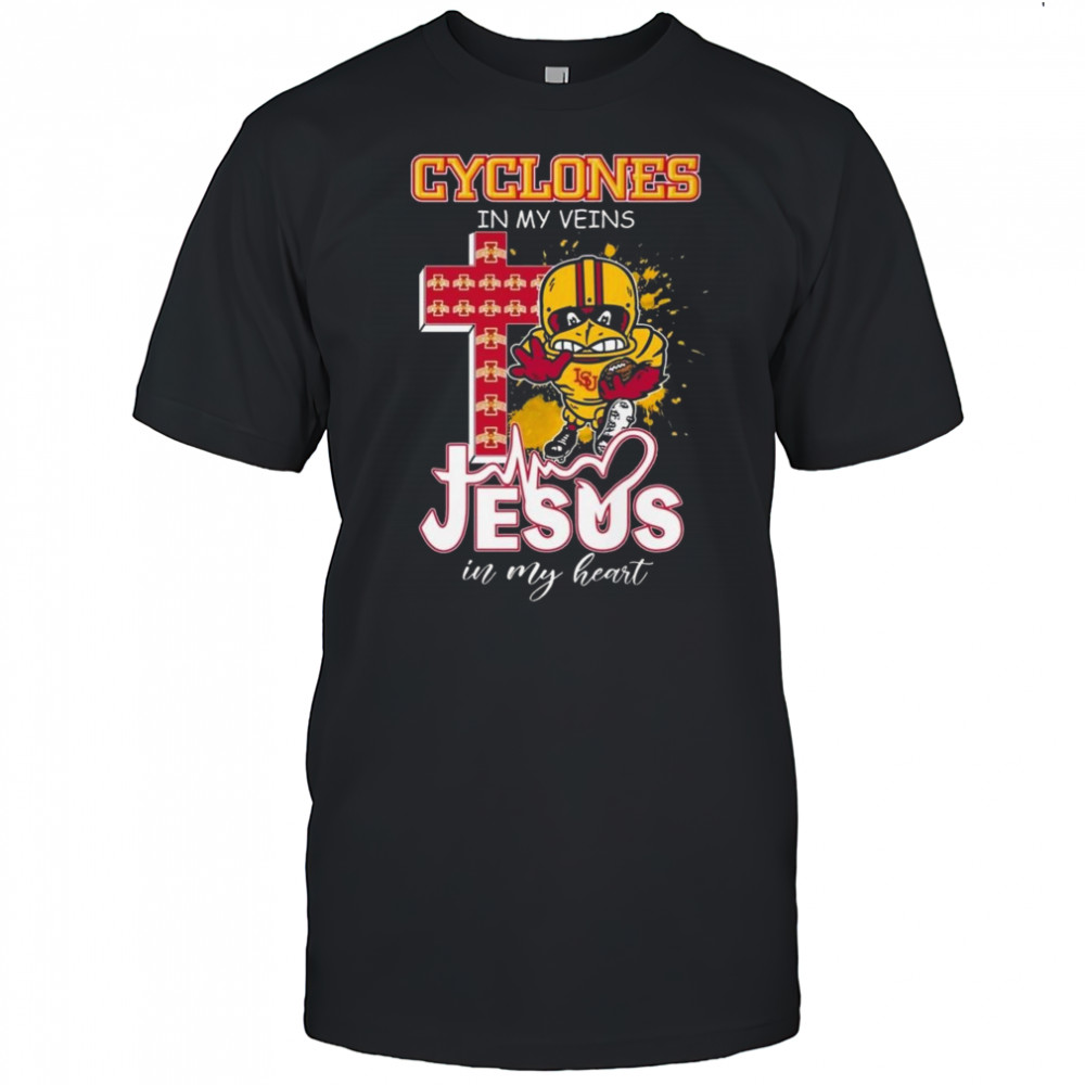 Iowa State Cyclones In My Veins Jesus In My Heart Mascot 2025 Shirt