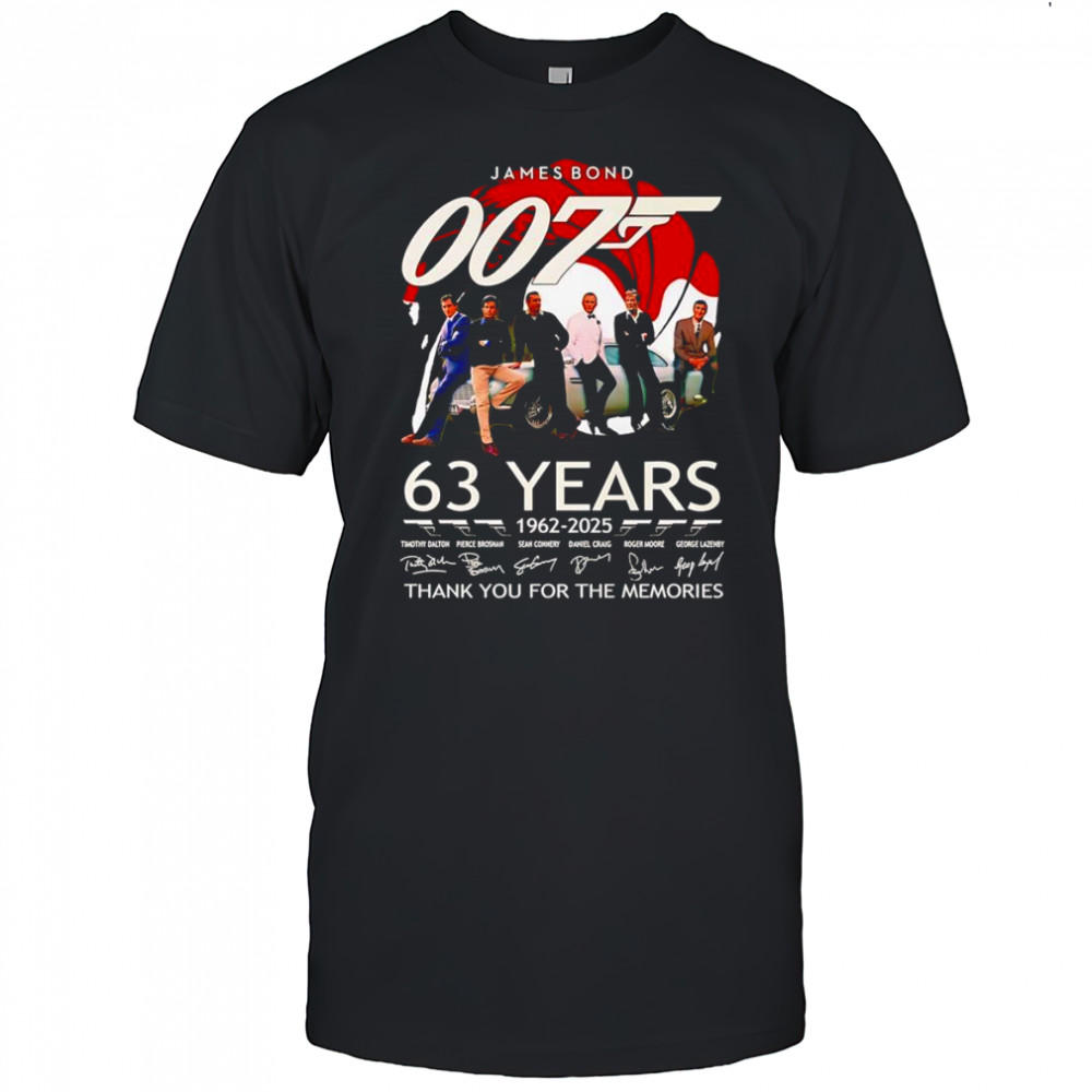 James Bond 007 63 years 1962 2025 thank you for the memories shirt
