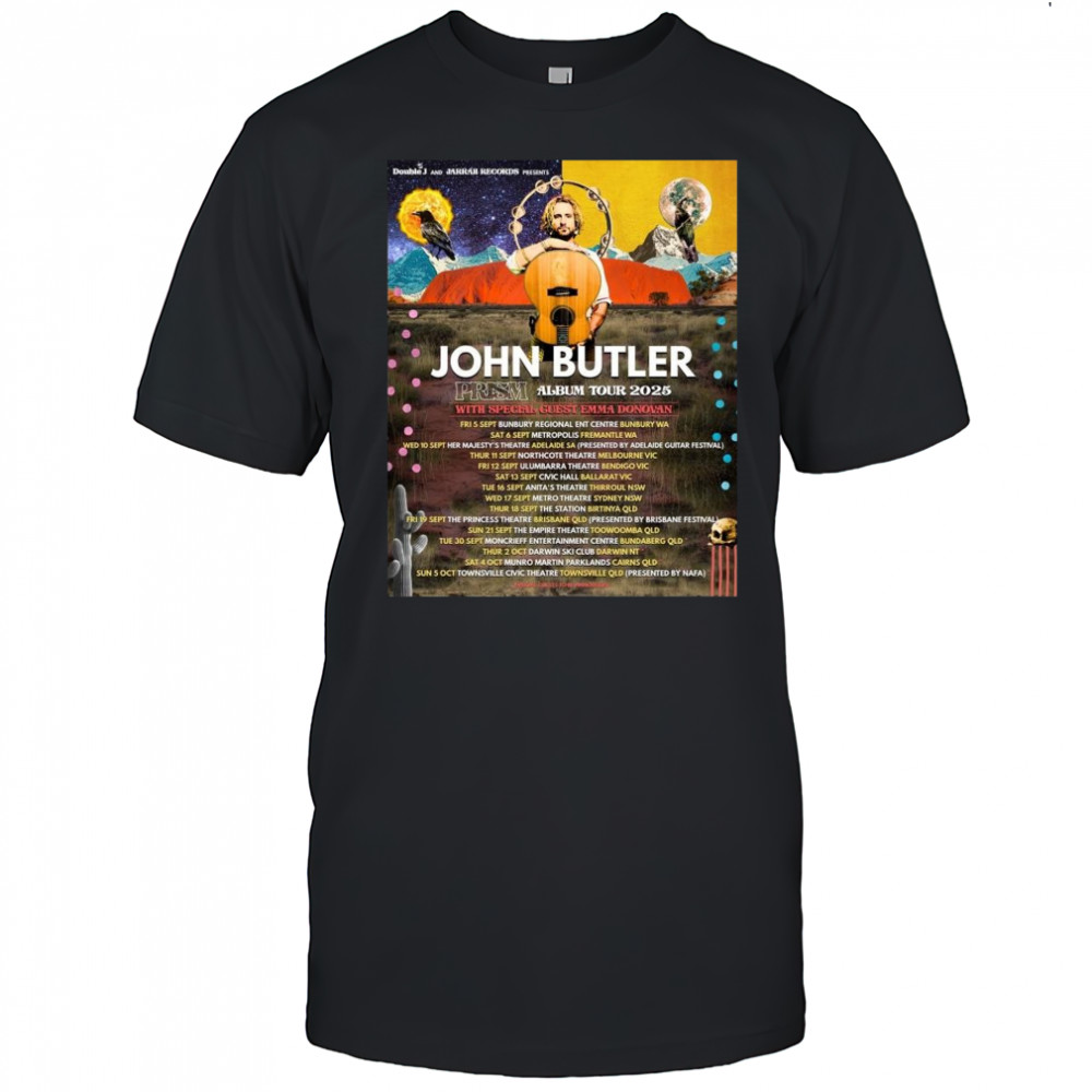 John Butler Prism Album Tour At The Princess Theatre In Brisbane Australia On September 19 2025 Shirt