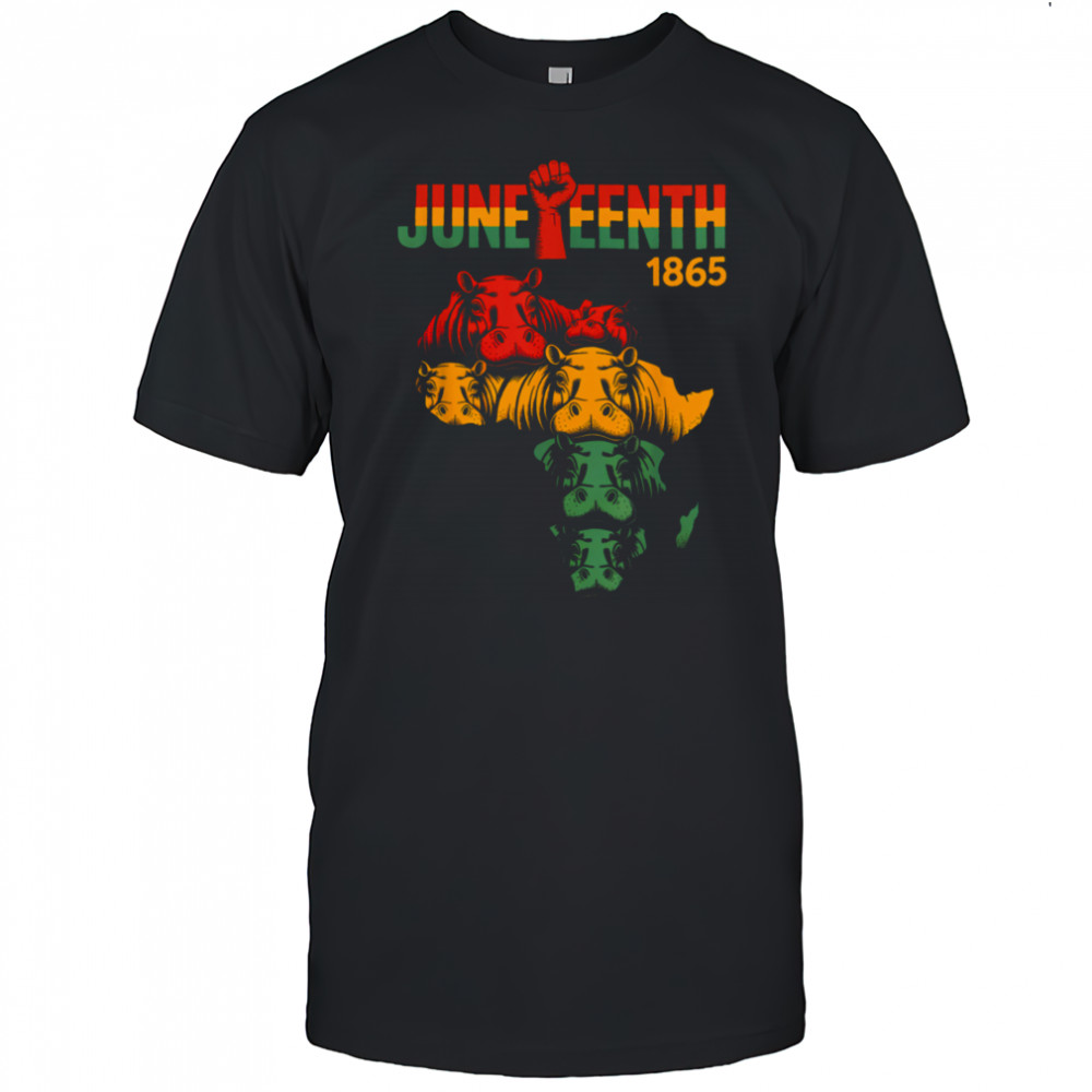 Juneteenth Hippo Black African June 19th Men Women Kids T Shirt