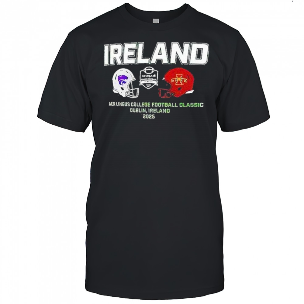 Kansas State Wildcats Vs Iowa State Cyclones Ireland Aer Lingus College Football 2025 Shirt