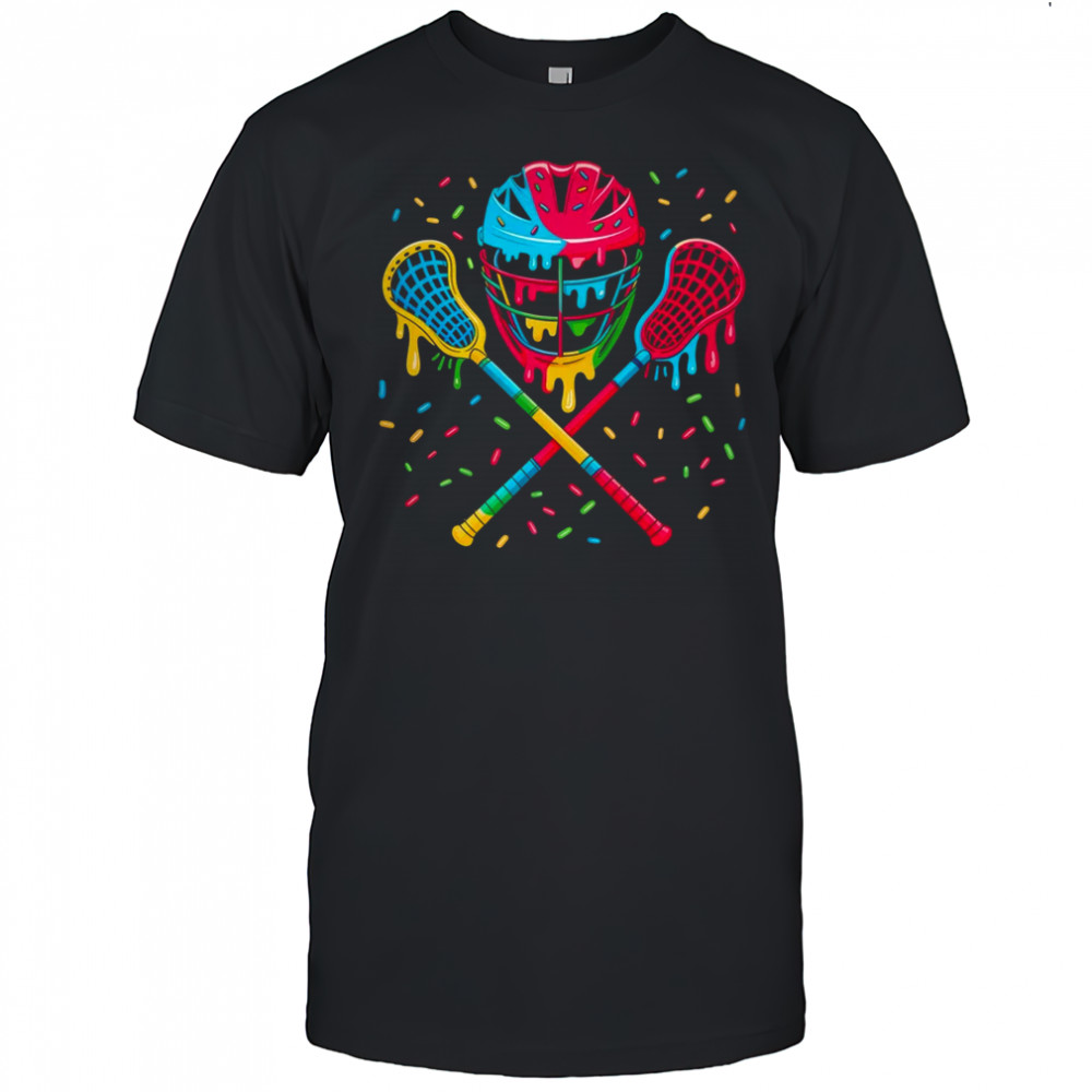 Lacrosse Drip Lax Sticks Helmet Melting Ice Cream shirt
