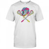 Lacrosse Helmet Sticks Sport Cute Ice Cream Dripping shirt