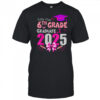 Little Miss 6th Grade Graduation 2025 Coquette Bow Kids Girl T Shirt