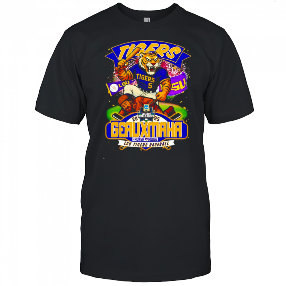 LSU Tigers baseball 2025 Geauxmaha mascot shirt