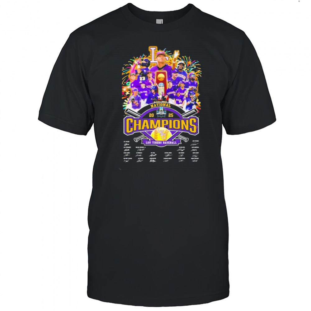 LSU Tigers Baseball National 2025 Champions Signature Unisex T-Shirt