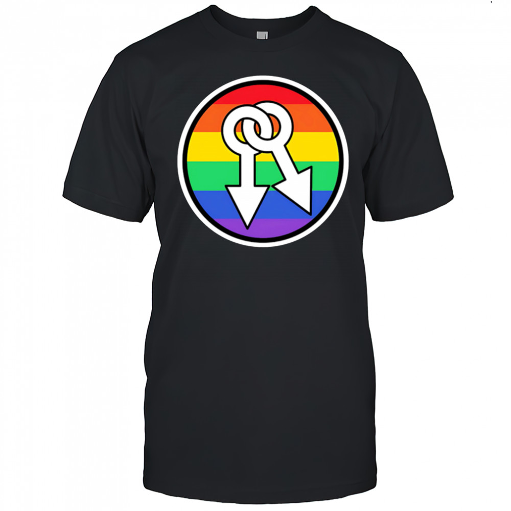 Male symbols rainbow shirt