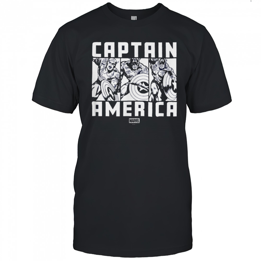 Marvel Captain America in Action Tri Panel T Shirt