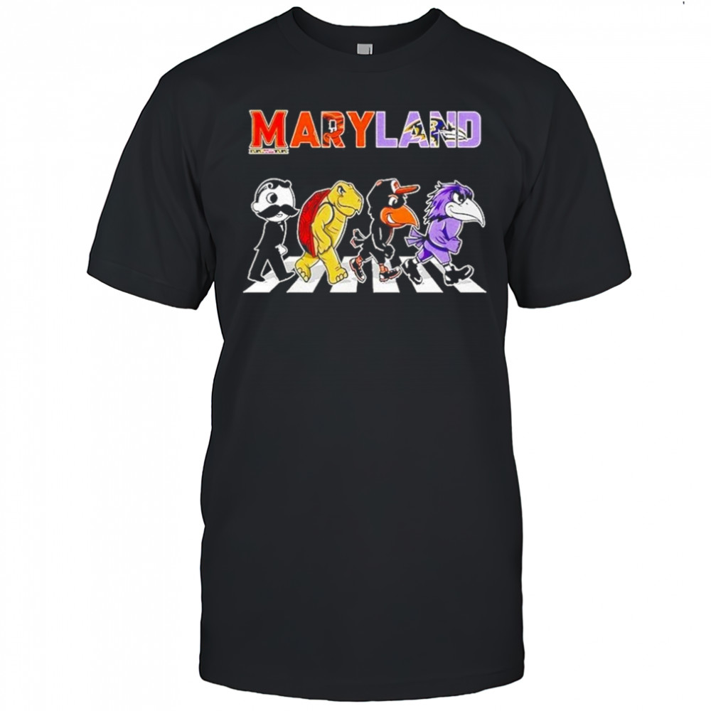 Maryland Sports Team Logo Mascot Abbey Road 2025 Shirt