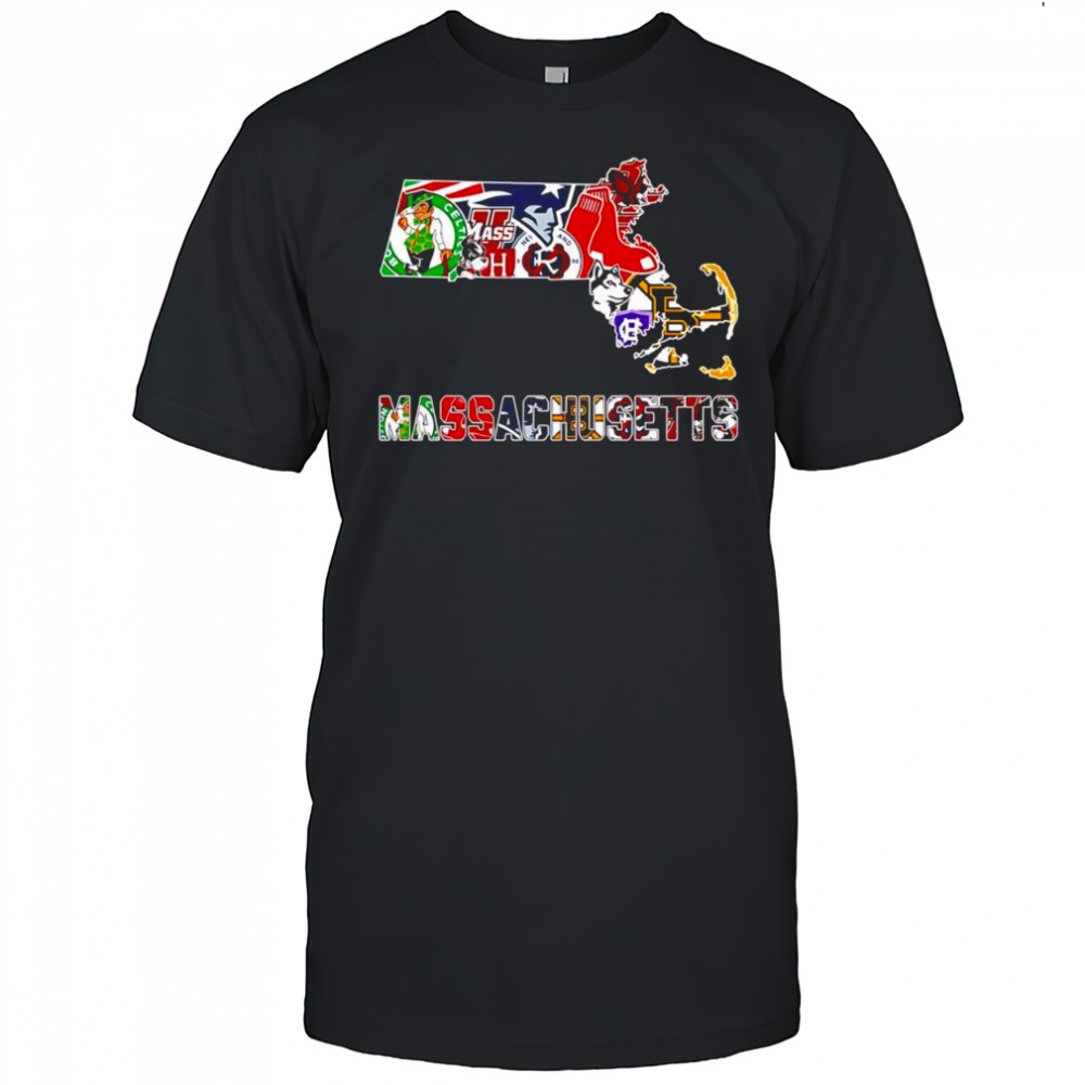 Massachusetts sports map shirt