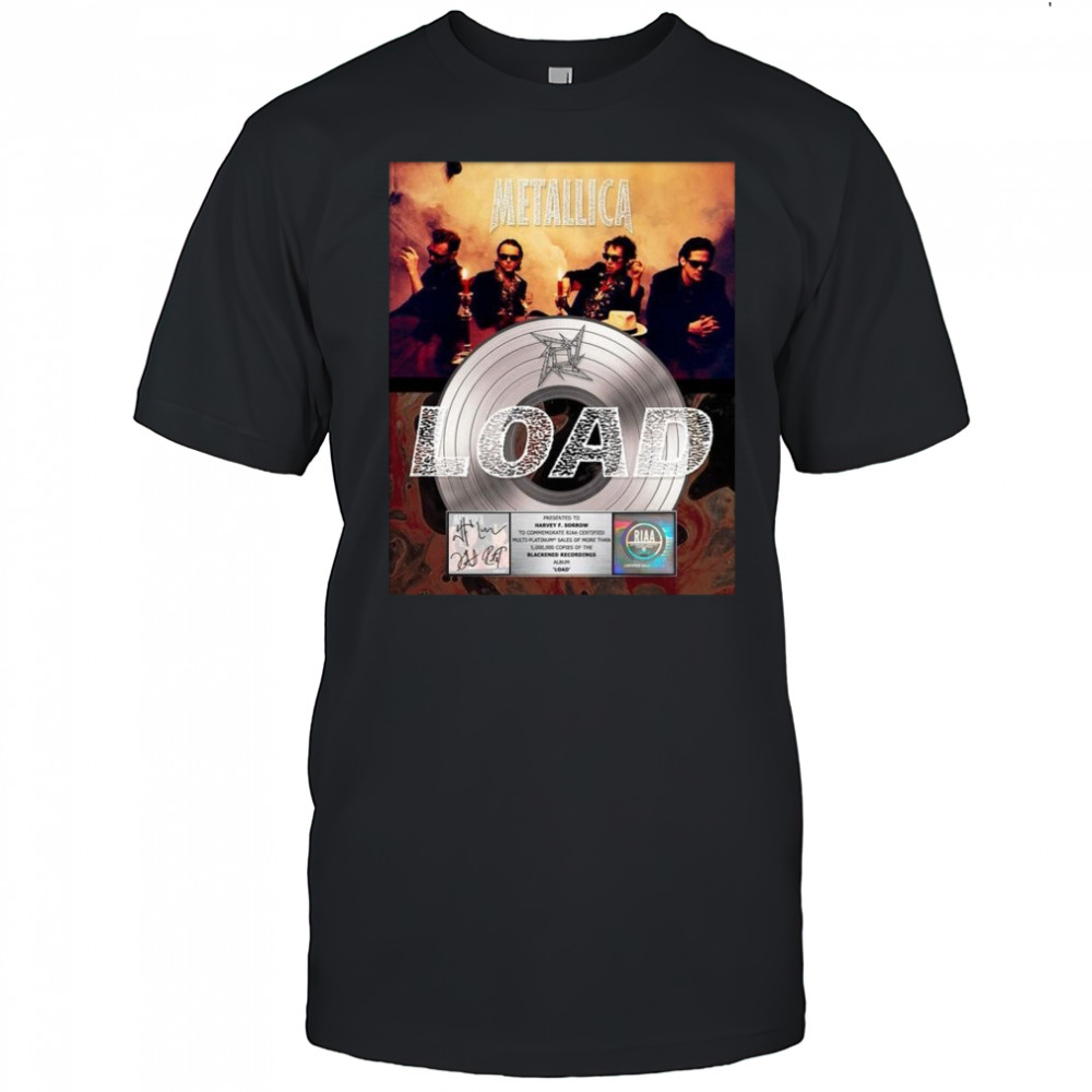 Metallica Load Platinum Award Plaque Signed Shirt