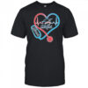 Miami Marlins Caring Hearts Nurse Stethoscope Heartbeat T-shirt