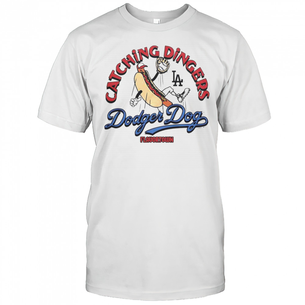 MLB X Flavortown Los Angeles Dodgers Catching Dingers Dodger Dog T-Shirt