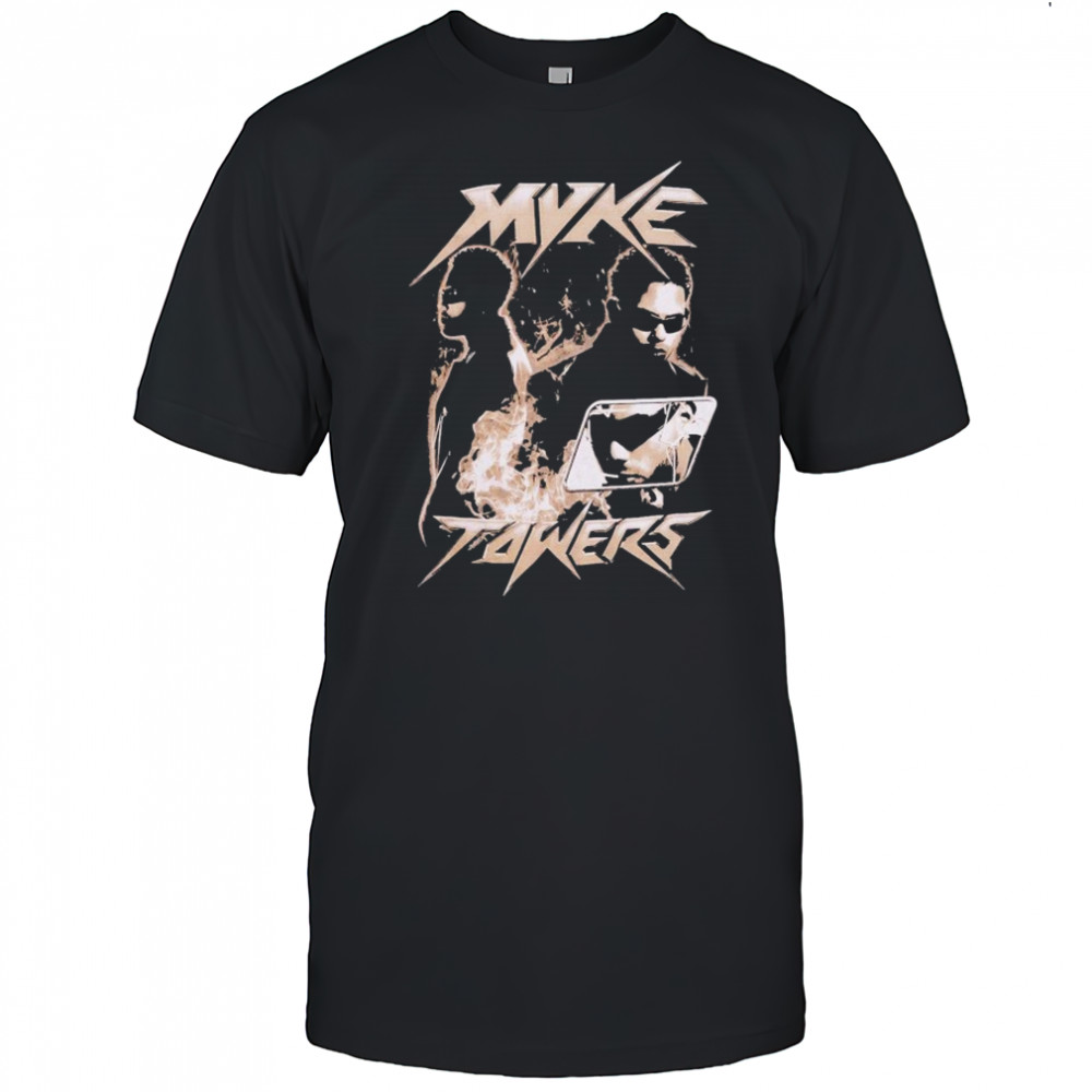 Myke Towers Fire Collage T-Shirt