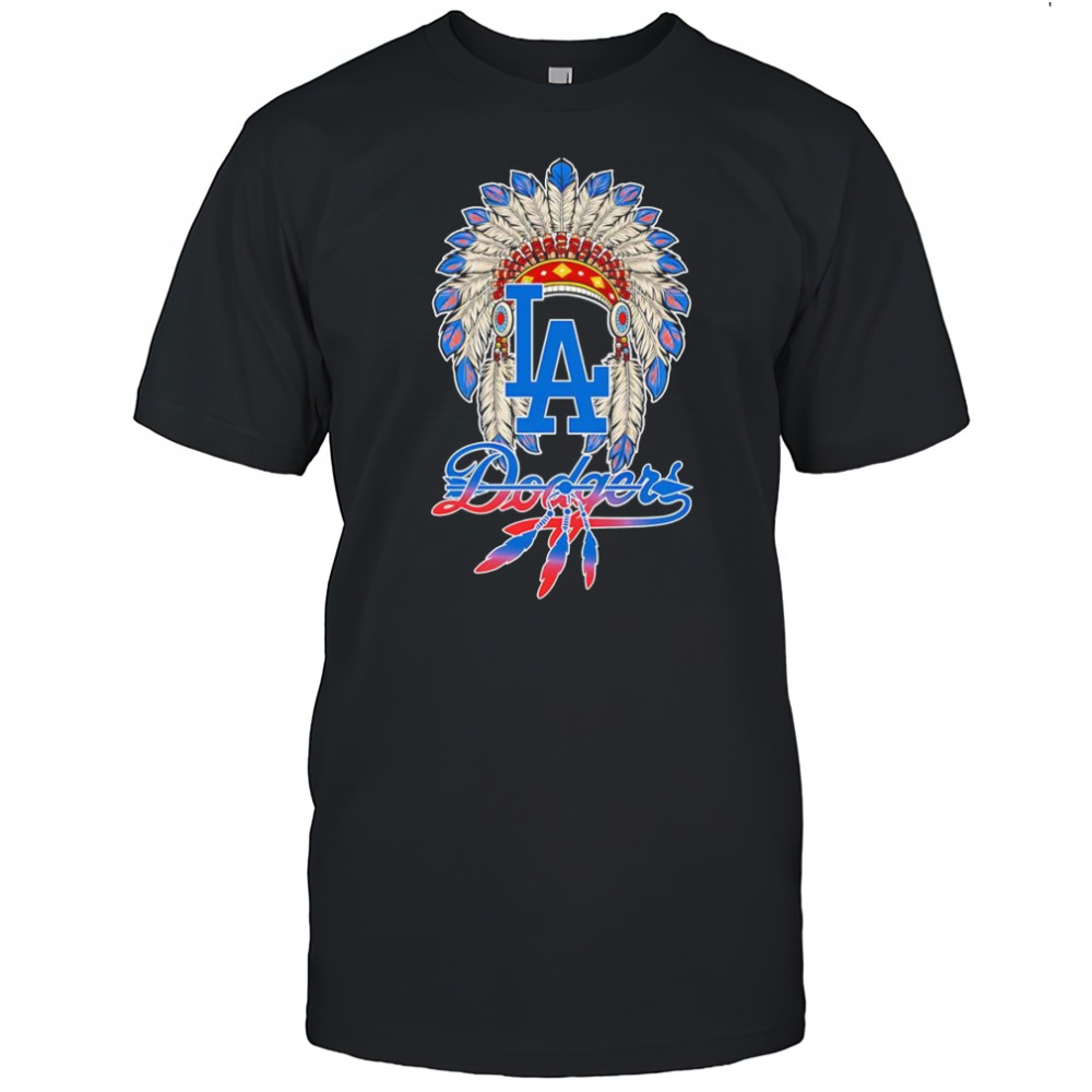 Native Chief headdress Los Angeles Dodgers shirt