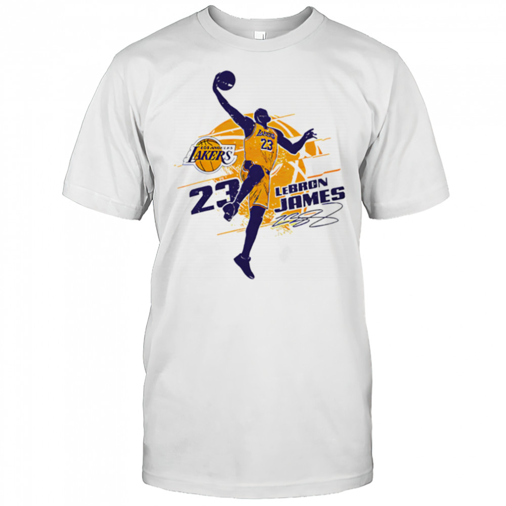NBA Los Angeles Lakers LeBron James 23 Silhouette Design shirt