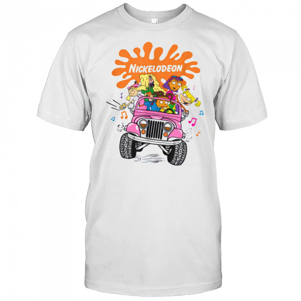 Nickelodeon Girls Jeep Ride Fun 90s Cartoon Vibes T Shirt