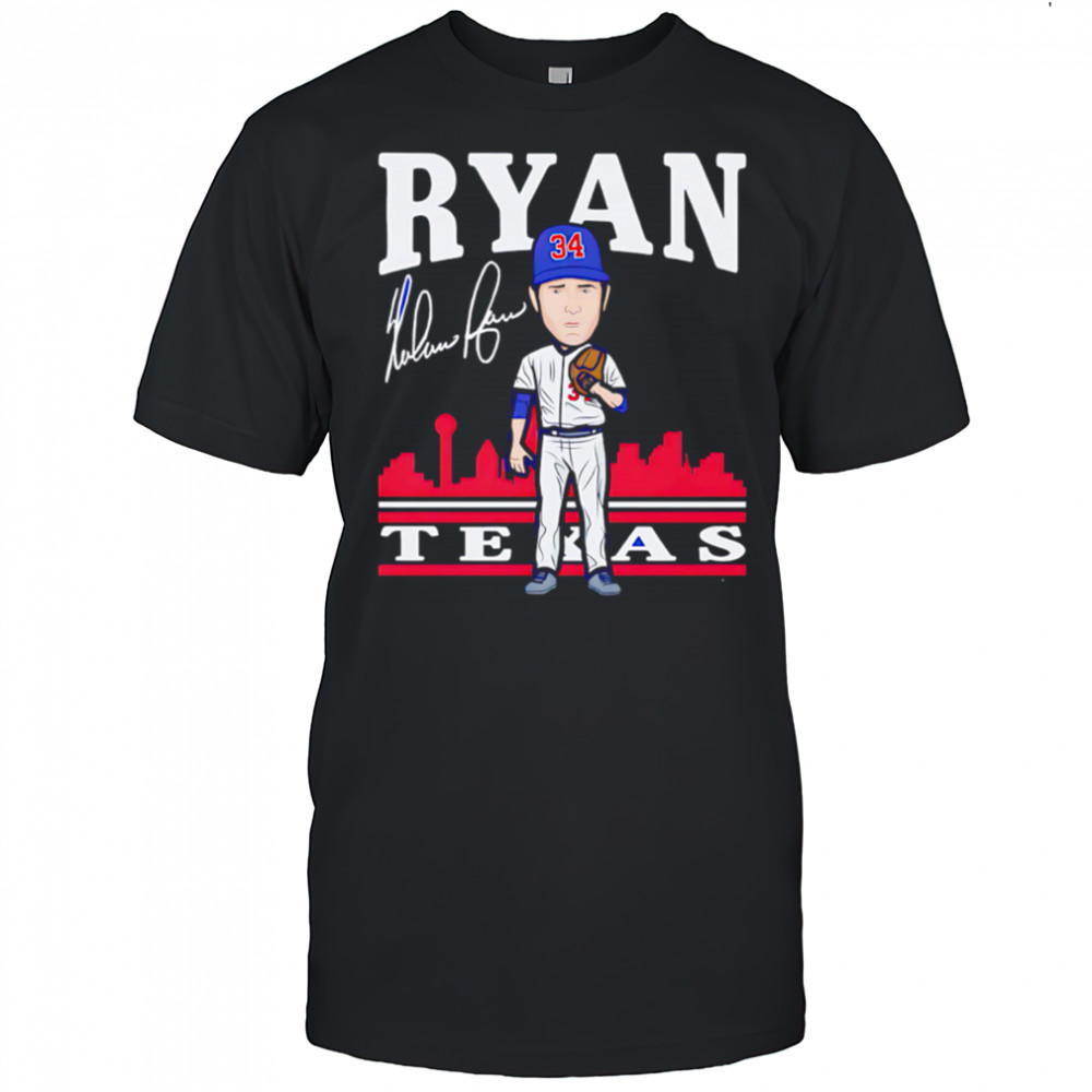 Nolan Ryan Texas Toon cartoon signature shirt