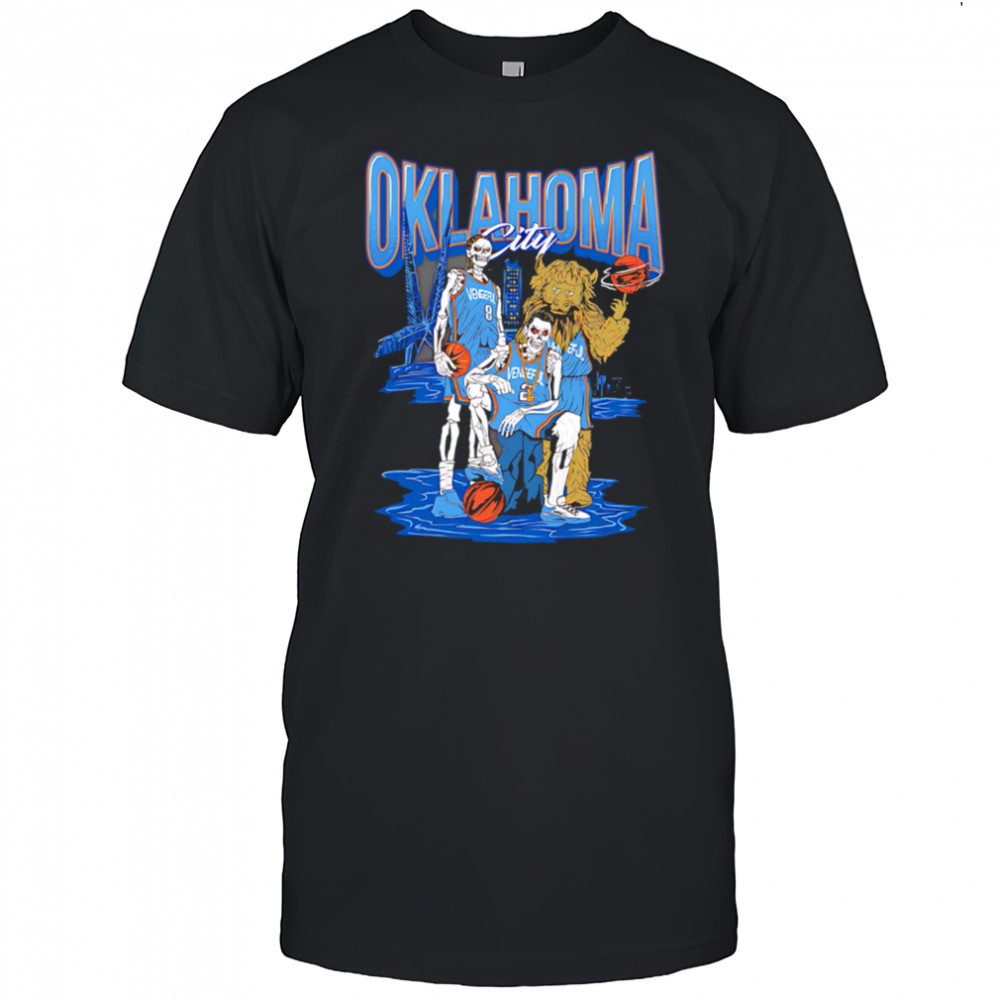 Oklahoma City OKC Thunder Vengers Basketball Skull Players Mascot Graphic shirt