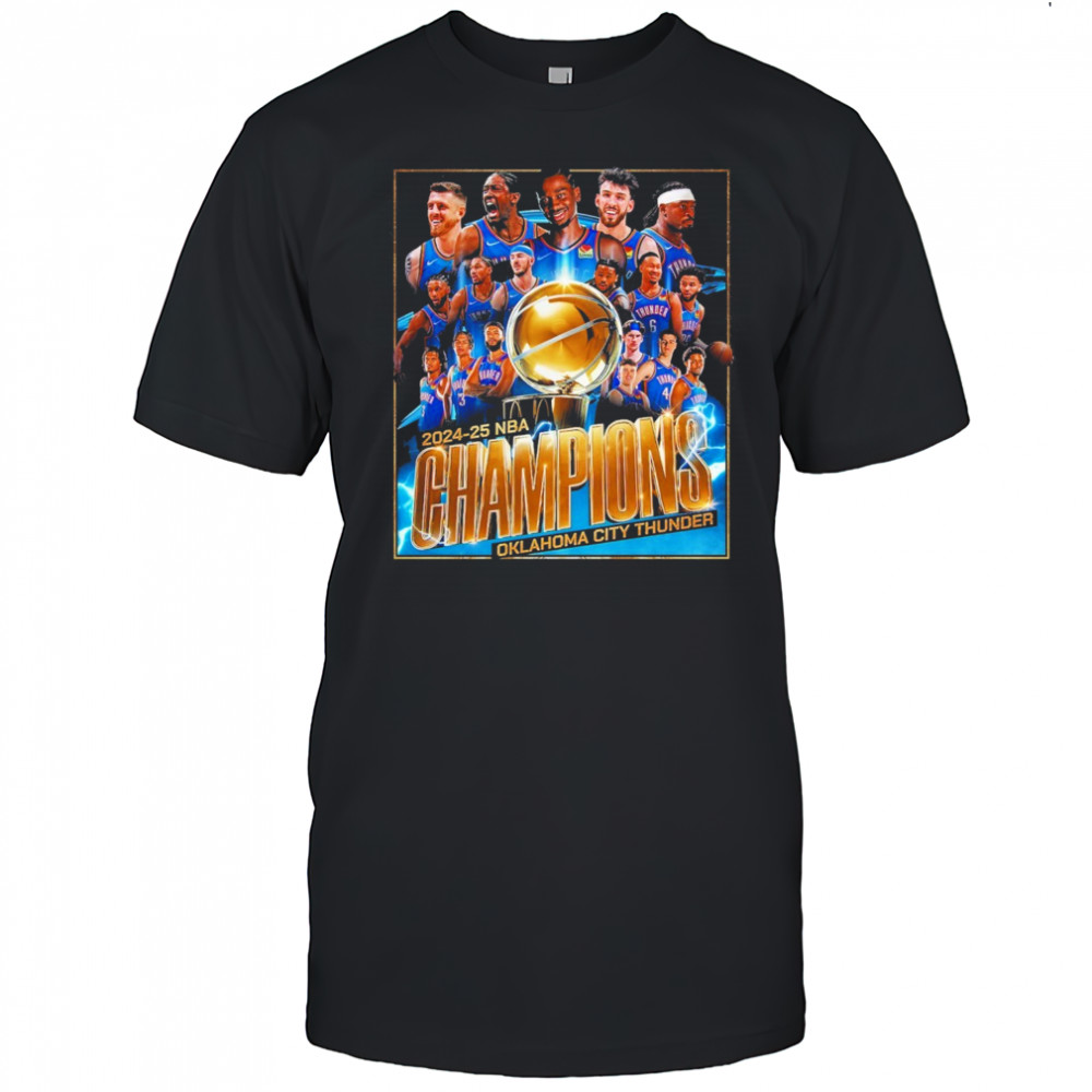 Oklahoma City Thunder 2025 NBA Finals Champions Roster Photo T-Shirt