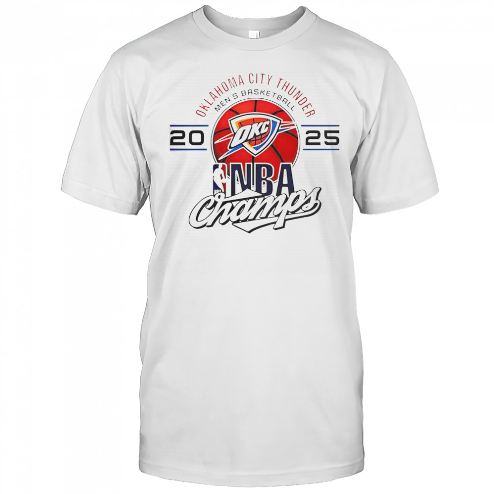 Oklahoma City Thunder Men’s Basketball 2025 NBA Champs Logo T-Shirt